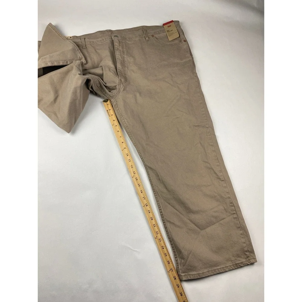 NWT Levi's 505 Big & Tall Jeans Mens 52x29 Stretch Denim Straight Leg Tan